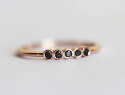 Black And Gold Ring Black Diamond Ring Wedding Band 18k Gold Ring 14k Gold Etsy In 2020 Rose Gold Black Diamond Band Rose Gold Black Diamond Black Diamond Ring