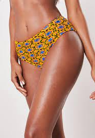 Free shipping by amazon +9. Mustard Crinkle Tile Print High Waisted Bikini Bottoms Missguided