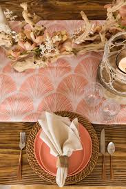 Coral Navarre Table Runner Linen Rentals Wedding Table Linen Runners Chair Covers Bbj Linen Wedding Table Designs Coral Table Wedding Table Linens