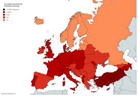 european countries by population density europe map world