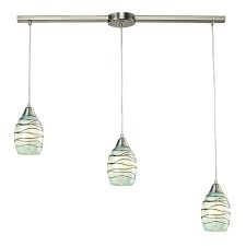 Shops, museums, art galleries installation: Multi Light Pendant Light With Mint Green Glass And 3 Lights 31348 3l Mn Destination Lighting