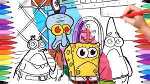 Spongebob and patrick coloring pages. Spongebob Coloring Pages For Kids Drawing And Painting Spongebob Patrick Squidward Eugene Youtube