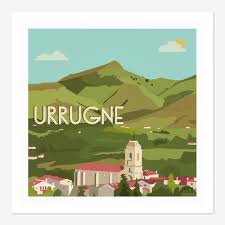 Affiche 30 X 30 Cm Hendaye Les Deux Jumeaux Pays Basque Pays Basque Paysage Affiche De Voyage Vintage