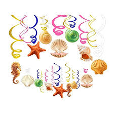 Seahorse sea horse tissue paper pom pom kit under the sea | etsy. Kristin Paradise 30ct Seashell Hanging Swirl Decorations Ocean Shell Party Supplies Under The Sea Birthday Theme Starfish Seahorse Kids Decor For First 1st Boy Girl Baby Shower Sealife Favors Buy Products