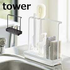 楽天市場 スポンジホルダー スポンジ クリーニングツールスタンド タワー tower ホワイト ブラック 4993 4994 シンクラック スポンジラック スリム スポンジ入れ スポンジホルダー キッチン物干し スポンジラック スポンジホルダー 小物干し 水切り キッチン収納 山崎