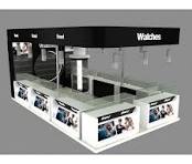 watch kiosk, wooden watch display kiosk design for shopping mall