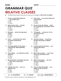 We can use relative clauses to combine clauses without repeating information. Complete These Sixteen Sentences To Score Your Knowledge Of Relative Clauses Fill And Sign Printable Template Online Us Legal Forms