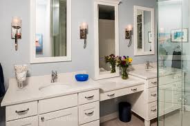 Shown with patchwork marble tops, ships with solid slab brown granite stone tops. Make Space For A Makeup Vanity In Your Bathroom