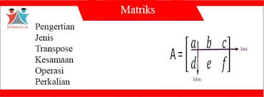Pengertian Matriks Jenis Transpose Kesamaan Operasi