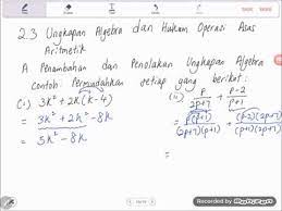 Ungkapan algebra ketuk tikus mondok. Bab 2 Part3 Matematik Tingkatan 2 Pemfaktoran Dan Pecahan Algebra Youtube