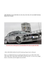 troubleshooting manual bmw 318i 1984 electrical troubleshooting manual. Bmw E30 1984 1990 Workshop Repair Manual Auto Parts And Vehicles Car Truck Service Repair Manuals Magenta Cl
