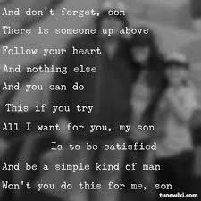 The Universal Drug Music Simple Man Lyrics Lynard Skynard Lyrics
