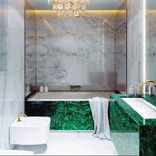 The Next Generation Of Semi Precious Slabs And Tile Malachite Features Semi Precious Stone In Inte Green Marble Bathroom Marble Bathroom Marble Tile Bathroom