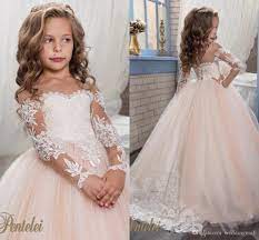 Princess Vintage Beaded Arabic 2017 Flower Girl Dresses Long Sleeves Sheer Neck Child Dresses Beautiful Flower Girl Wedding Dresses F064 From Weddingmall 58 8 Flower Girl Dress Lace Toddler Flower Girl Dresses