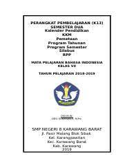 Berkaitan hal inilah kami harap adanya kumpulan file perangkat pembelajaran matematika k13 smp/mts bisa menjadi penunjang maupun bahan referensi buat bapak ibu guru. Cover Perangkat Doc Perangkat Pembelajaran K13 Semester Dua Kalender Pendidikan Kkm Pemetaan Program Tahunan Program Semester Silabus Rpp Mata Course Hero