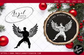 Download Rip Male Karate Fighter Memorial With Angel Wings Graphic By Thesilhouettequeenshop Creative Fabrica In 2020 Crafts Design Crafts Wedding Crafts PSD Mockup Templates