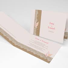 Faire part de mariage campagne chic champªtre kraft et dentelle from faire part mariage champetre chic , image source: Faire Part Mariage Boheme Chic Mariage Rectangle Double