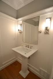 See more ideas about half bath remodel, bath remodel, remodel. White Moldings Paint Color Mirror And Lights Molding On Walls Wainscoting Bedroom Wainscoting