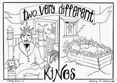 Place the pattern along the bottom center of the poster board. Coloring Page Two Very Different Kings Herod Vs Jesus Christmas Sunday School Lessons Christmas Sunday School Jesus Coloring Pages