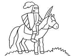 Kostenlose Malvorlage Ritter Und Drachen Ritter Auf Seinem Pferd Zum Ausmalen