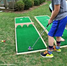 You can build your miniature golf course with any available combination of bricks, wood, aluminum siding, whatever works. Diy Mini Putt Course Ryobi Tool Giveaway Jaime Costiglio