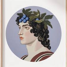 Greek Mythology Dionysus Bacchus Minimalist Wall Art Poster Print Download 
