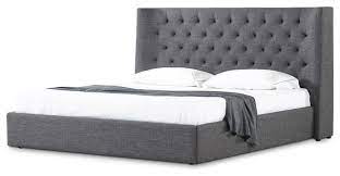 Didn't find what you were looking for in the results of your search for queen platform bed? Modern Artemis Gray Fabric Bed With Gas Lift Storage Transitional Platform Beds By Zuri Furniture