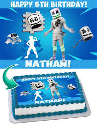 Hope you guys enjoy this marshmello face. Marshmello Fortnite Edible Cake Topper 11 7 X 17 5 Inches 1 2 Sheet Rectangular Walmart Com Walmart Com