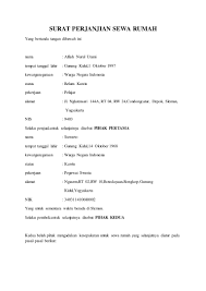 Yang bertanda tangan di bawah ini sebagai pihak pertama atau pemilik rumah (irwan prama). Surat Perjanjian Sewa Rumah