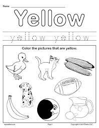 Color Yellow Worksheet Color Worksheets For Preschool Color Worksheets Preschool Colors