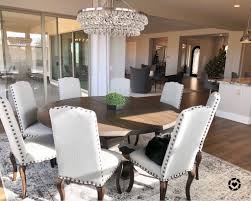 The grain, texture and tone of this hand crafted furniture will vary from piece to piece. Round Wood Dining Table Modern Farmhouse Glam Round Wood Dining Table Modern Dining Table Round Dining Room Table
