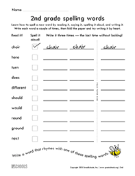This list contains spelling words that are often seen in spelling bees for third graders. 2nd Grade Worksheets Word Lists And Activities Greatschools