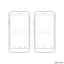 Available in frontal, perspective and isometric angles and different. Mockup Android Mobile Gadget Device Outline Vector Icon Set Stock Vector Adobe Stock