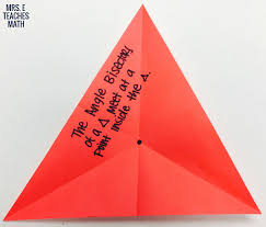 Altitudes And Angle Bisectors Paper Folding Activity Teaching Geometry Geometry High School Triangles Activities