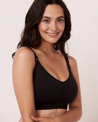 La Vie En Rose Nursing Lightly Lined Wireless Cotton Bra Grey Quartier Dix30