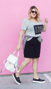 Plus Size Outfits With Sneakers 15 Best Curvyoutfits Com Pencil Skirt Outfits Casual Plus Size Outfits Plus Size Pencil Skirt
