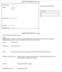 Haccp Plan Template 5 Free Word Pdf Documents Download