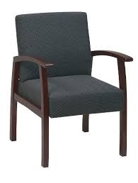 Office Star Deluxe Guest Chair With Cherry Finish Base And Arms Charcoal Fabric Guest Chair Waiting Room Chairs Office Star