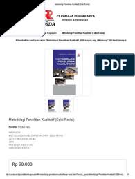 Jul 19, 2017 · buku referensi metodologi penelitian (metodologi penelitian pada bidang ilmu komputer dan teknologi informasi Metodologi Penelitian Kualitatif Edisi Revisi Pdf