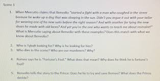 Read The Excerpt From Act I Scene Ii Of Romeo | Studyx
