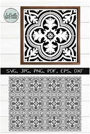 Download Digital Tile Stencil 1 Svg Printable And Sublimation Png In 2021 Cricut Stencils Stenciled Floor Stencils