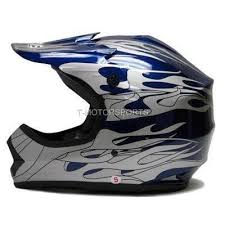 Tms Youth Blue Flame Atv Dirt Bike Motocross Helmet Online