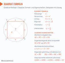 Quadrat Berechnen Flacheninhalt Umfang Diagonale