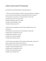 Ular yang menyusur akar tidak akan hilang bisanya. Latihan Soalan Perumpamaan