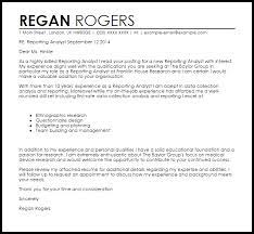 Maybe you would like to learn more about one of these? Reporting Analyst Cover Letter Sample Cover Letter Templates Examples