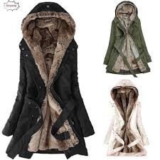 Us 29 78 42 Off 2019 Hot Ladies Fur Lining Coat Womens Winter Warm Thick Long Jacket Hooded Parka Autumn Winner Womens Clothing 18oct22 In Parkas