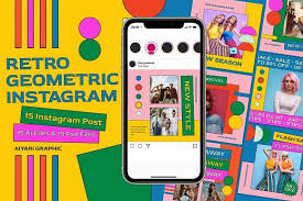 Salah satu contoh sukses dari desain grafis adalah yohanes auri. New Instagram Trend 2021 Retro Geometric Feeds Boost Your Engagement Retro Geometric Instagram Kit By Aiyari Graphic On Creativ Di 2021 Desain Grafis Grafis Desain
