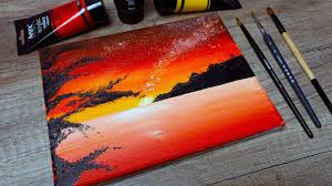 Estuche de pintura acrilica economico. Como Pintar Un Paisaje De Mar Tecnicas De Pintura Acrilica Facil Wow Art Serena Art Youtube