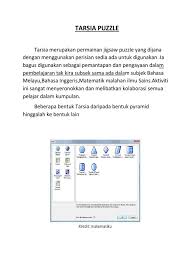 Menulis perkataan kvkv, kvk dan kvkvk (k = konsonan. Tarsia Puzzle