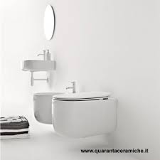 A bathroom or washroom is a room, typically in a home or other residential building, that contains either a bathtub or a shower (or both). Kerasan Nolita Wall Hung Toilet Pan Bidet And Seat Quaranta Ceramiche
